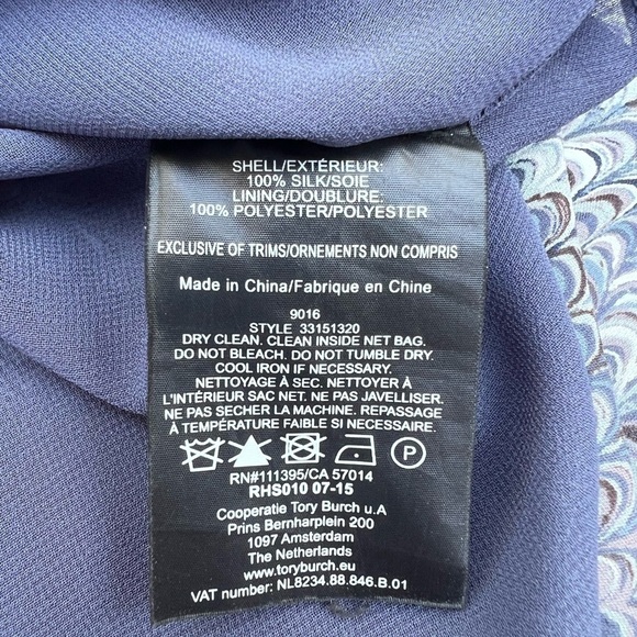 Tory Burch multicolor grey white neutral patterned pleated silk mini skirt Sz 0 - Picture 7 of 7